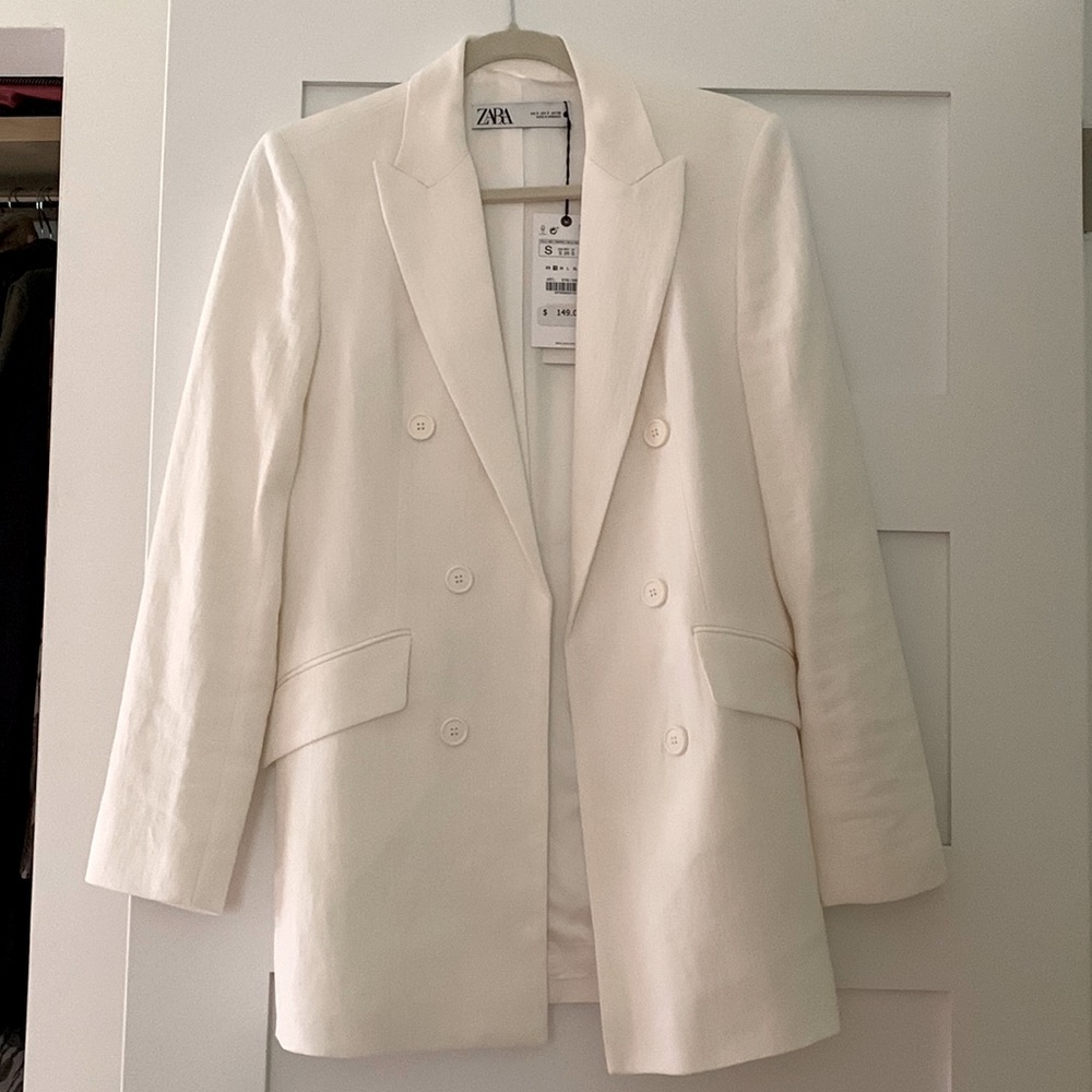 Zara Linen blend pocket blazer